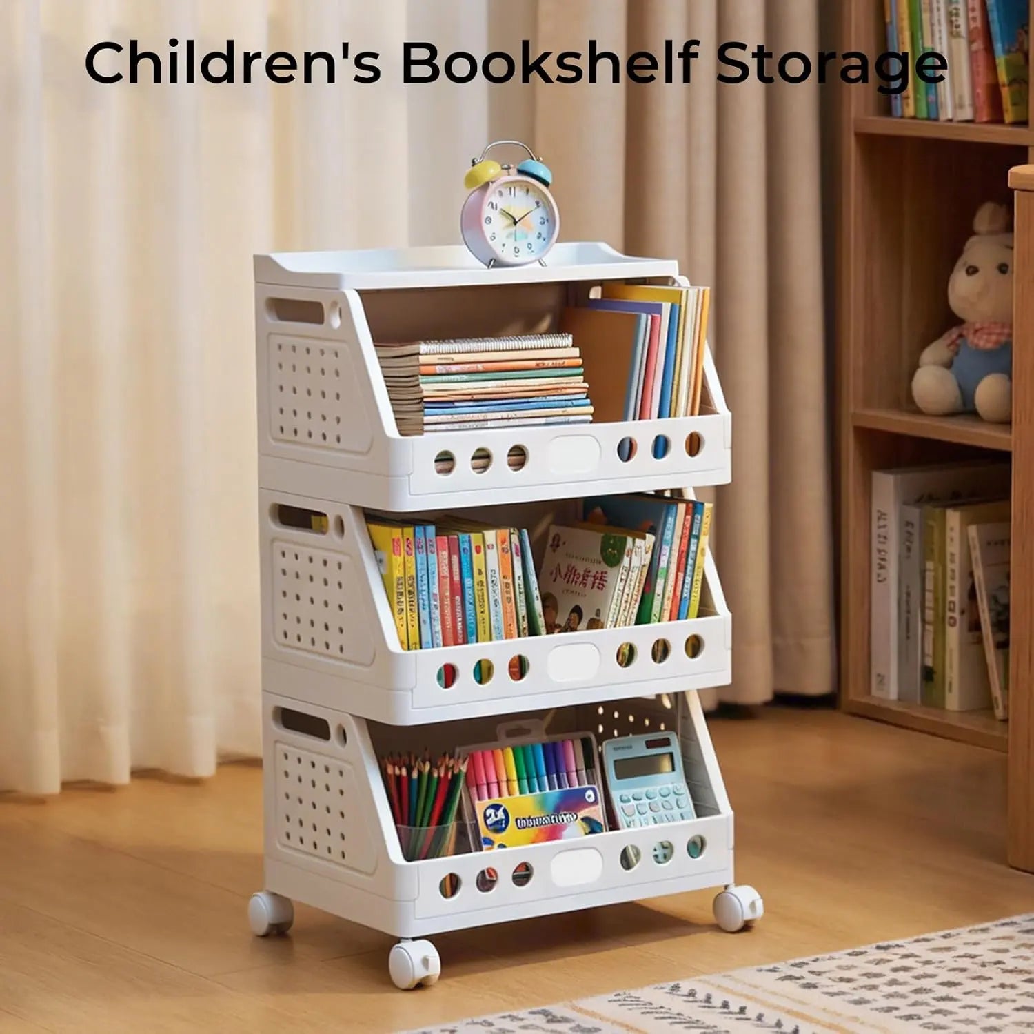 Foldable 5-Tier Rolling Storage Cart – Versatile, Stackable & Space-Saving Organizer